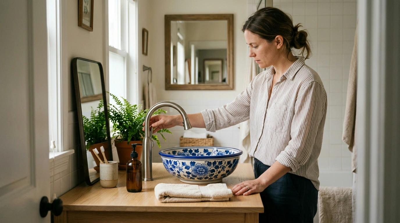 Blue Floral Ceramic Vessel Sink: Style and Fit Guide